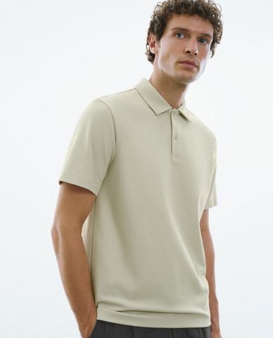  URBAN REVIVO - Áo polo nam cổ bẻ tay ngắn Straight 