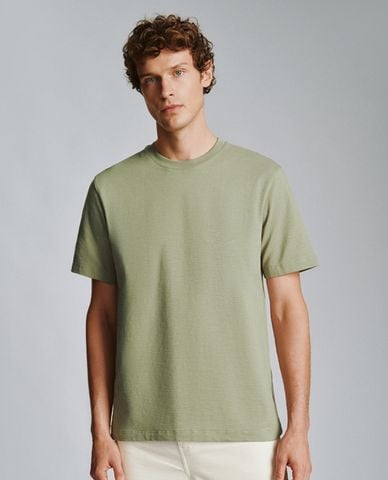  URBAN REVIVO - Áo thun nam cổ tròn tay ngắn Straight 