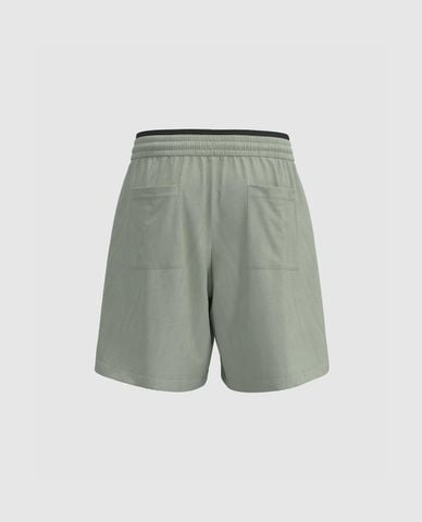  URBAN REVIVO - Quần short nam ống rộng phối dây rút Elastic 