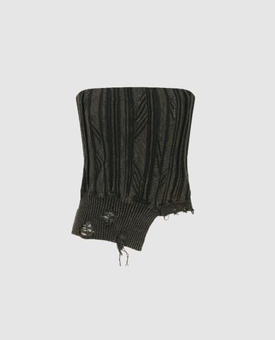  URBAN REVIVO - Áo dệt kim nữ phom ôm Raw Hem 