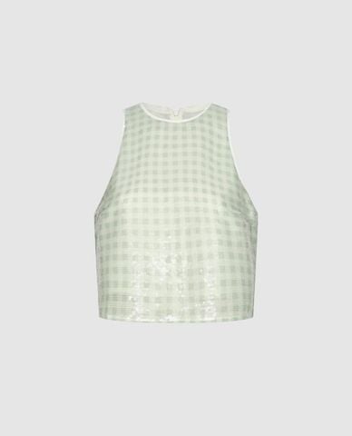  URBAN REVIVO - Áo sát nách nữ kẻ caro Plaid 