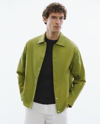  URBAN REVIVO - Áo khoác sơ mi nam cổ bẻ tay dài Loose A-Line 