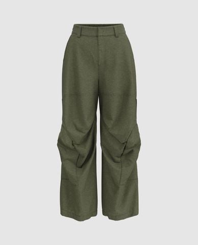  URBAN REVIVO - Quần nữ ống rộng cách điệu thời trang 