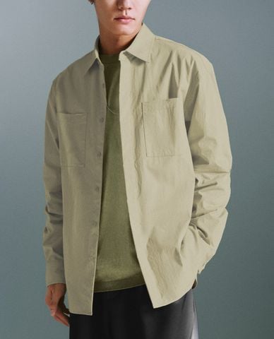  URBAN REVIVO - Áo sơ mi nam cổ bẻ tay dài Button Up 