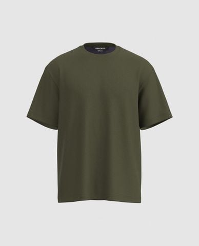  URBAN REVIVO - Áo thun nam cổ tròn tay ngắn trẻ trung 