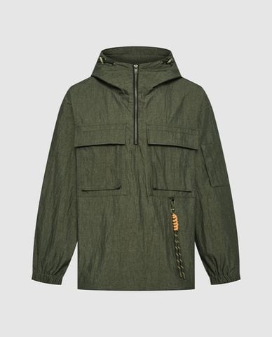  URBAN REVIVO - Áo khoác nam phối mũ hiện đại 