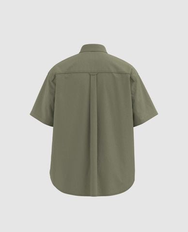  URBAN REVIVO - Áo sơ mi nam cổ bẻ tay ngắn Loose 