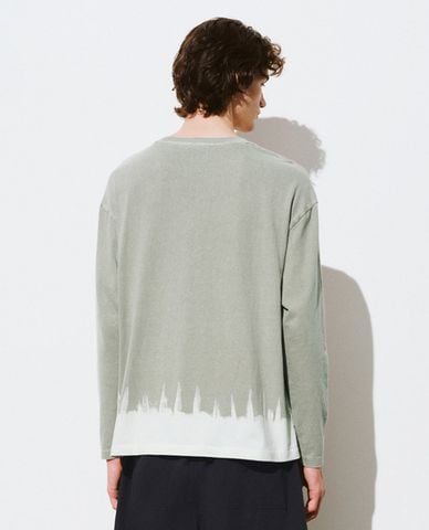  URBAN REVIVO - Áo thun nam cổ tròn tay dài Printed 