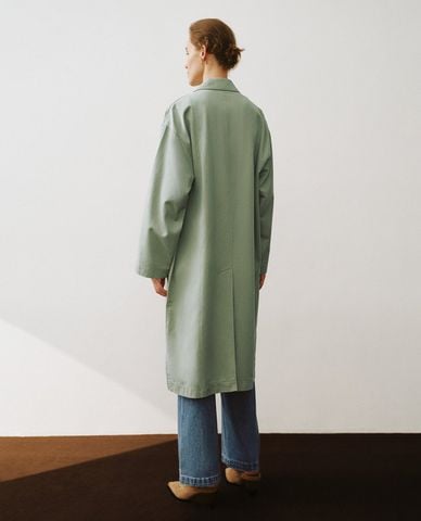  URBAN REVIVO - Áo khoác sơ mi nữ dáng dài Loose Trench 