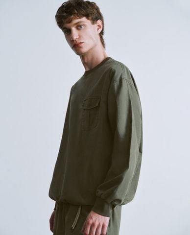  URBAN REVIVO - Áo sweatshirt nam cổ tròn tay dài Loose Overhead 