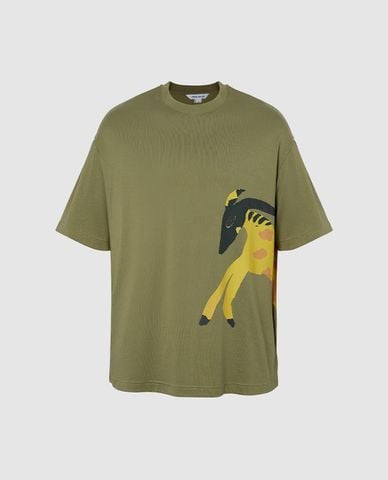  URBAN REVIVO - Áo thun nam cổ tròn tay ngắn phối họa tiết 