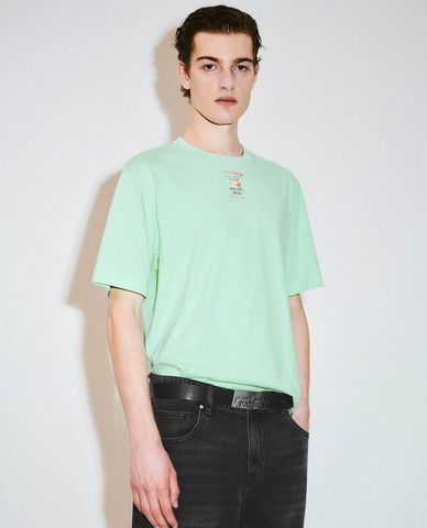  URBAN REVIVO - Áo thun nam cổ tròn tay ngắn phối họa tiết 