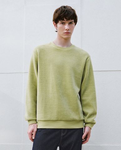  URBAN REVIVO - Áo sweatshirt nam cổ tròn tay dài 