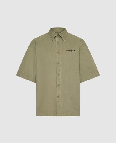  URBAN REVIVO - Áo sơ mi nam cổ bẻ tay ngắn trẻ trung 