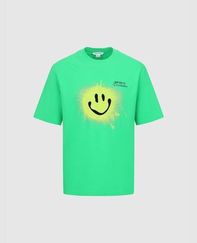  URBAN REVIVO - Áo thun nam cổ tròn tay ngắn phối họa tiết 