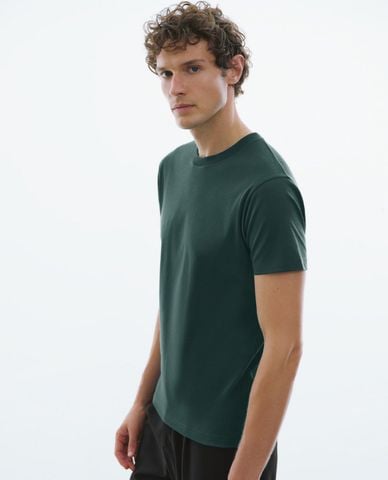  URBAN REVIVO - Áo thun nam cổ tròn tay ngắn Straight 