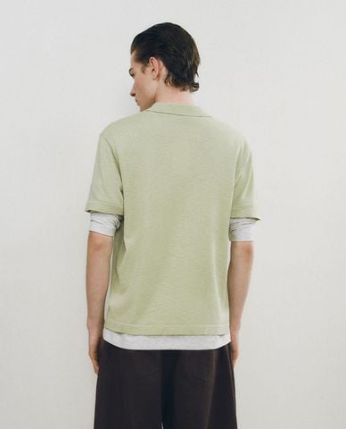  URBAN REVIVO - Áo polo nam cổ bẻ tay ngắn hiện đại 