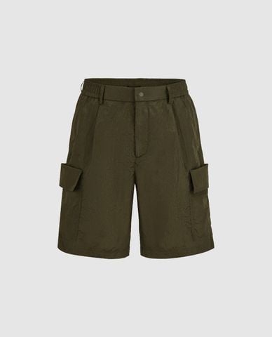  URBAN REVIVO - Quần short nam ngang gối lưng thun Loose 