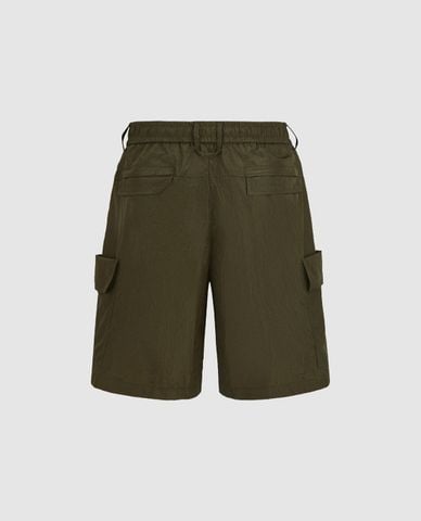  URBAN REVIVO - Quần short nam ngang gối lưng thun Loose 