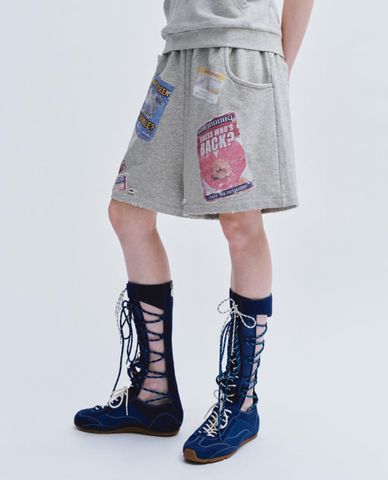  URBAN REVIVO - Quần short nữ ống rộng Printed Vogue 