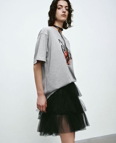  URBAN REVIVO - Áo thun nữ cổ tròn tay ngắn Loose 