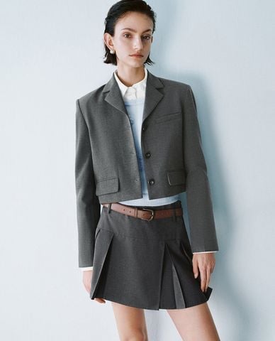  URBAN REVIVO - Áo khoác blazer nữ phom croptop 