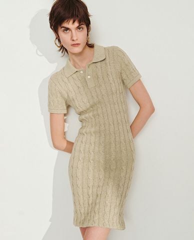  URBAN REVIVO - Đầm polo mini dệt kim thời trang 