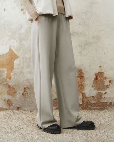  URBAN REVIVO - Quần nữ ống rộng lưng thun 