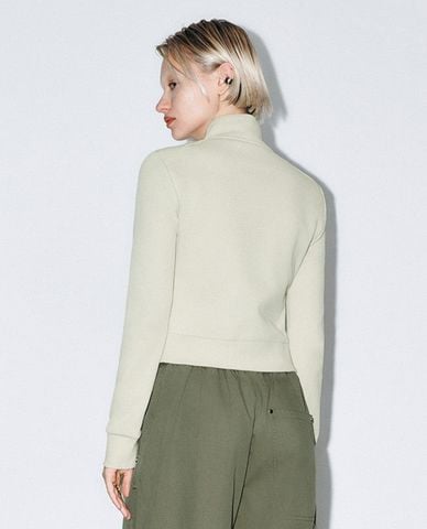  URBAN REVIVO - Áo khoác croptop nữ cá tính Zip Up Front 