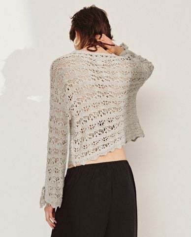  URBAN REVIVO - Áo dệt kim nữ cá tính Crochet 