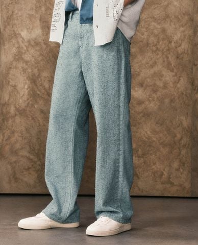  URBAN REVIVO - Quần jeans nam ống rộng thời thượng 