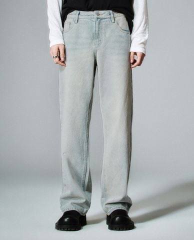  URBAN REVIVO - Quần jeans nam ống rộng thời trang 