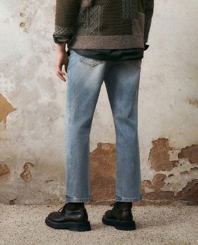  URBAN REVIVO - Quần jeans nam ống đứng thời thượng 