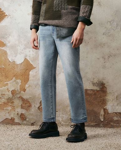  URBAN REVIVO - Quần jeans nam ống đứng thời thượng 