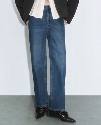  URBAN REVIVO - Quần jeans nữ ống đứng phom suông 