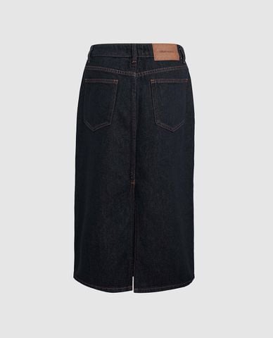  URBAN REVIVO - Chân váy denim midi phối túi hộp 