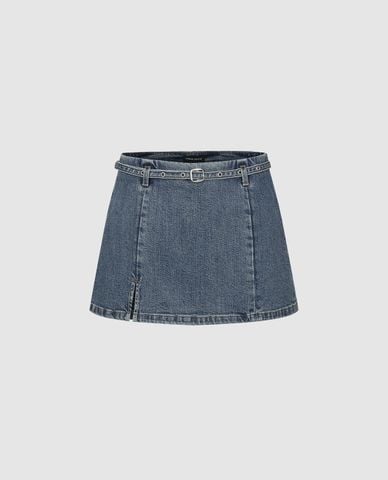  URBAN REVIVO - Quần short giả váy nữ Denim 