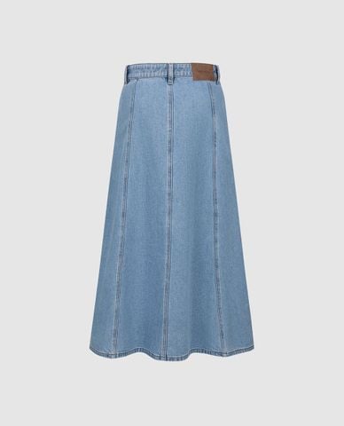  URBAN REVIVO - Chân váy denim phom midi thanh lịch 