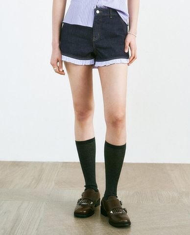  URBAN REVIVO - Quần short jeans nữ hiện đại 