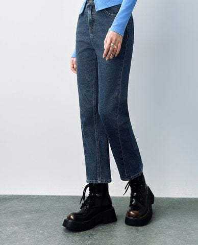  URBAN REVIVO - Quần jeans nữ ống đứng thanh lịch 
