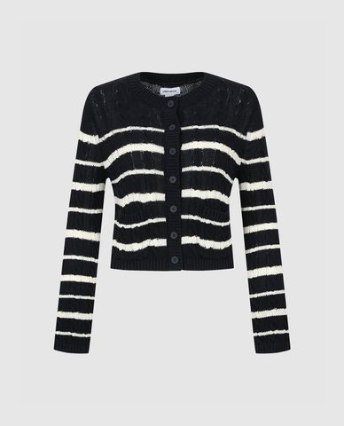  URBAN REVIVO - Áo khoác cardigan nữ phom croptop Striped 