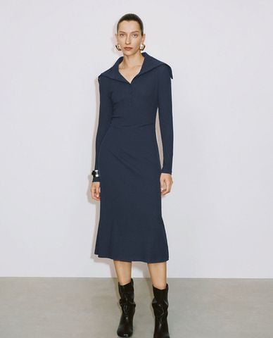  URBAN REVIVO - Đầm midi phom chữ A thời thượng 