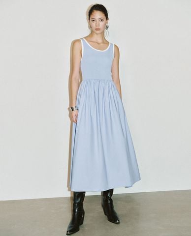  URBAN REVIVO - Đầm sát nách phom midi thời trang 