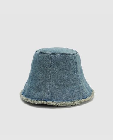  URBAN REVIVO - Nón bucket unisex denim phối tua rua 