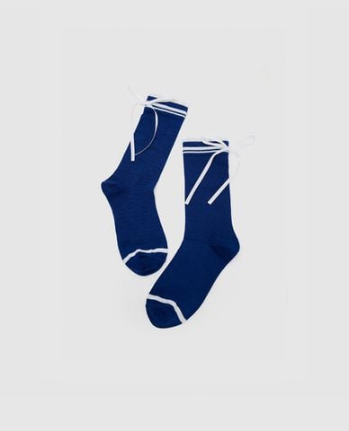  URBAN REVIVO - Vớ nữ cổ cao Bow Décor 