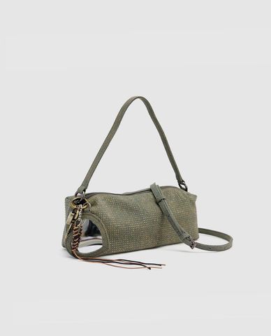  URBAN REVIVO - Túi đeo vai nữ phom hình trụ cá tính 