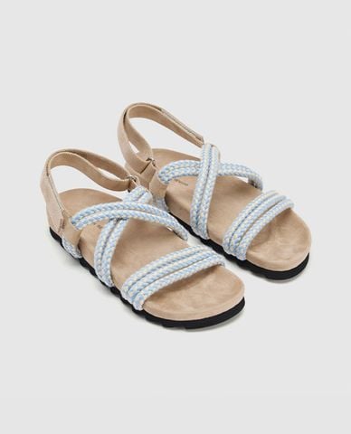  URBAN REVIVO - Giày sandals nữ đế bệt quai ngang 