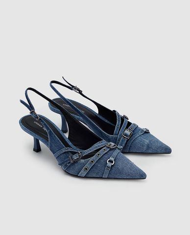  URBAN REVIVO - Giày sandals cao gót nữ mũi nhọn 