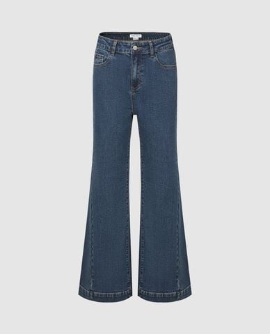  URBAN REVIVO - Quần jeans nữ ống loe cá tính 
