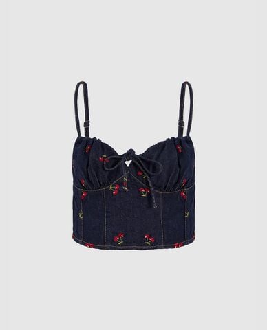  URBAN REVIVO - Áo hai dây nữ phom croptop 